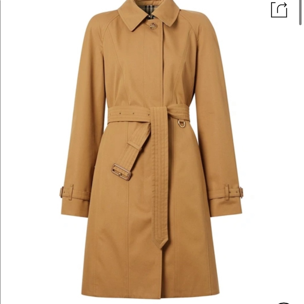 burberry coat. Sipson Cotton Gabardine Belted Swing Coat In Nutmeg - Picture 12 of 12